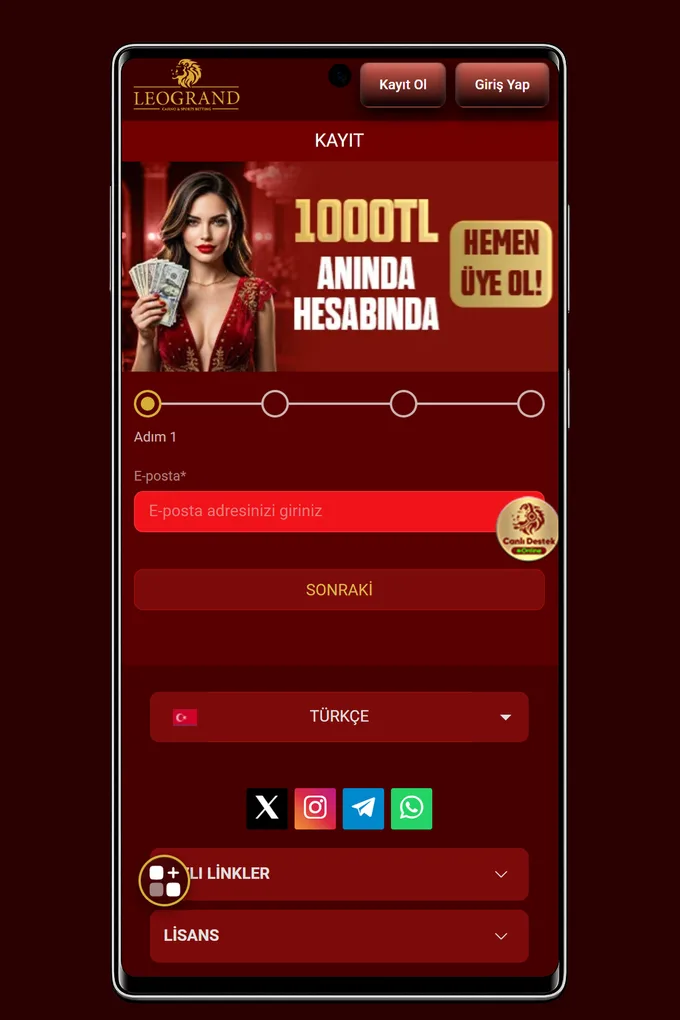 Leogrand Kayıt